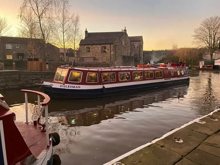 Roast Dinner in a Canal Boat in North Yorkshire